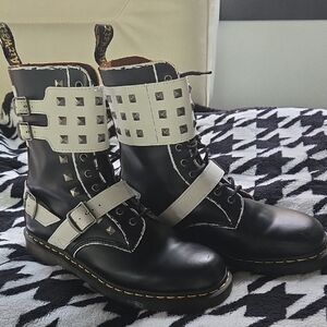 Dr. Martens Joska Stud Black And White Boots